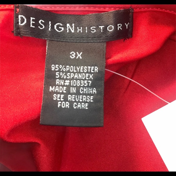 Design History red top with drape neckline size 3X - Picture 6 of 6